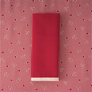 Lot de 2 Serviettes jacquard rÃ©versible ROUGE UNI 45x45 cm