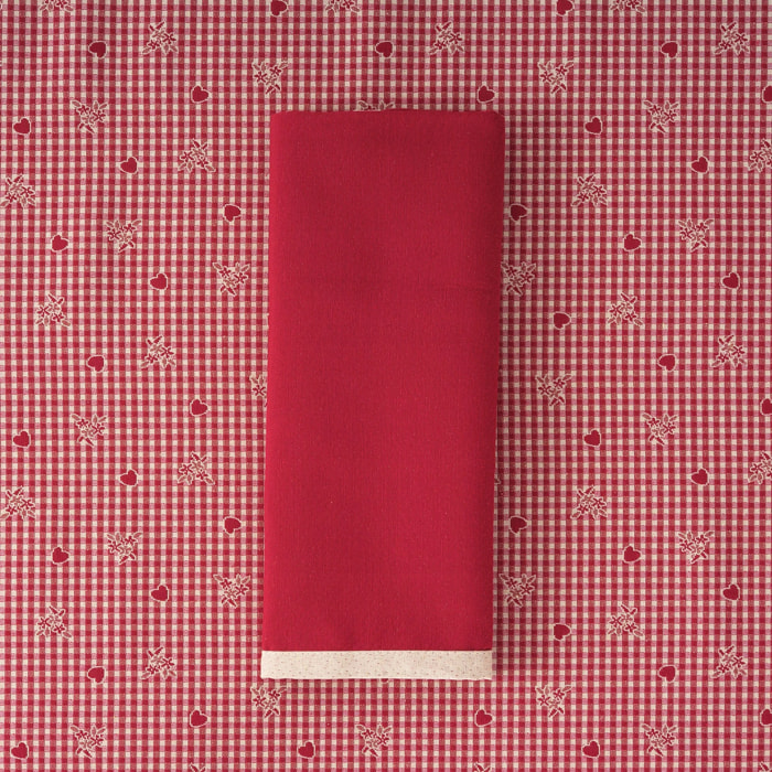 Lot de 2 Serviettes jacquard rÃ©versible ROUGE UNI 45x45 cm