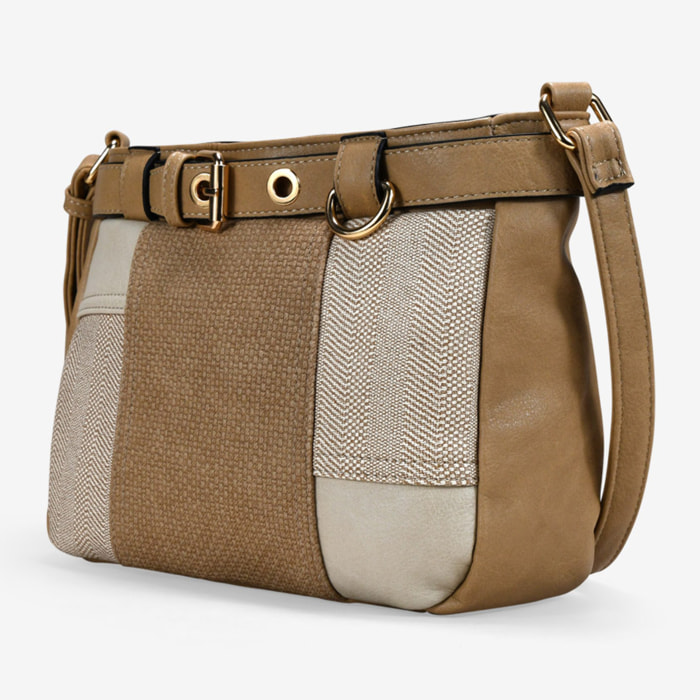 Bolso bandolera tostado vintage con cinturón