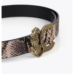Cintura reversibile con fibbia LC leopardo