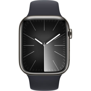 Montre connectée APPLE WATCH Serie 9 Cellular 45mm Acier/Graphite Minuit M/L