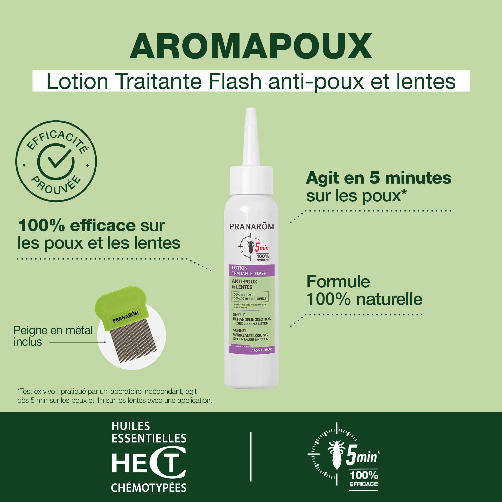 Pranarom - Lotion traitante FLASH anti-poux et lentes - 100 ml