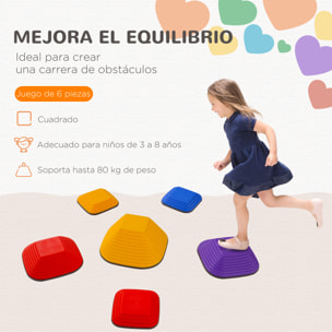 Conjunto de Piedras de Equilibrio para Niños Apilables de 6 Piezas Juego de Equilibrio para Niños de +3 Años Antideslizantes para Interior y Exterior Multicolor