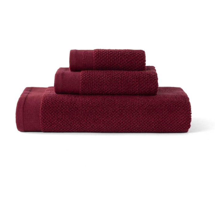 Set de 3 toallas LIVING - 500 gr/m2 - 30x50+50x90+90x150 cm rojo