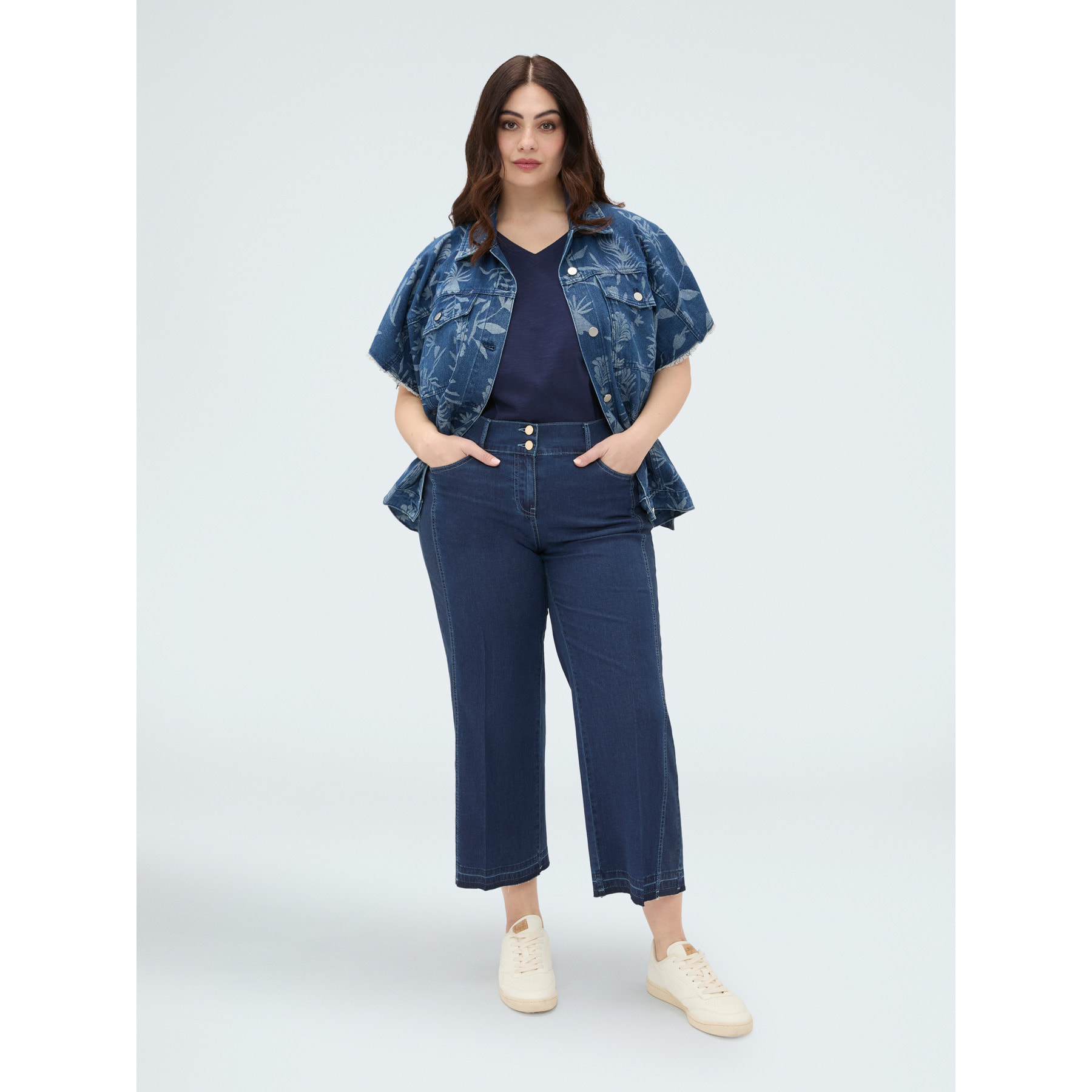 Fiorella Rubino - Jeans cropped en denim ligero - Azul