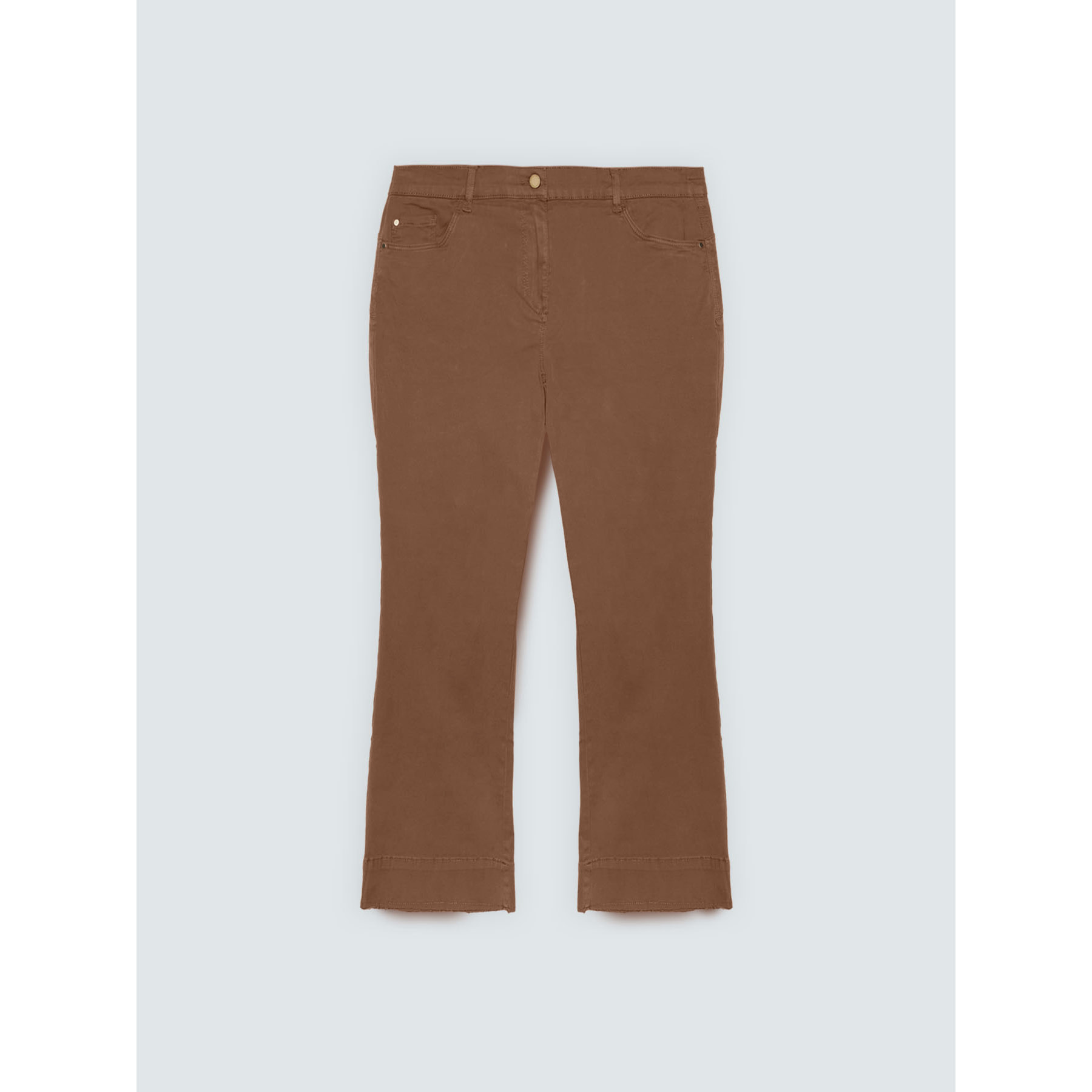 Fiorella Rubino - Pantaloni Kick Flare flare in cotone - Marrone