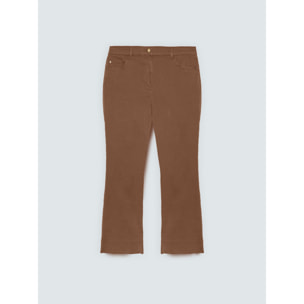 Fiorella Rubino - Pantaloni Kick Flare flare in cotone - Marrone