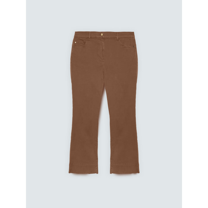 Fiorella Rubino - Pantaloni Kick Flare flare in cotone - Marrone