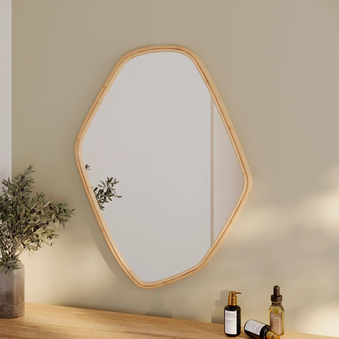 Miroir organique en rotin 76,5x53 cm - Tseri