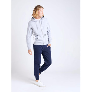 Tuta uomo con cappuccio e zip College Ash