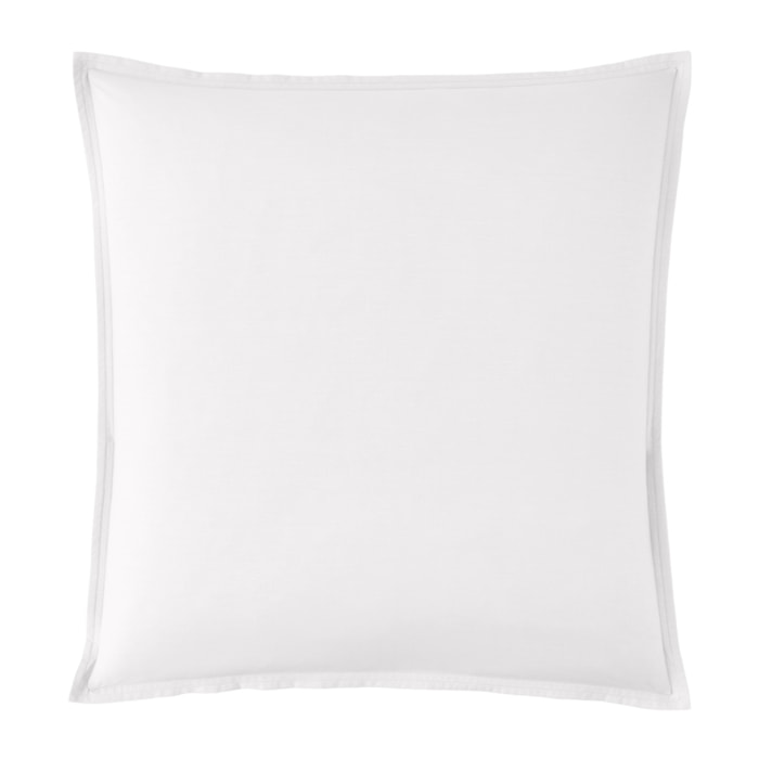 Taie d'oreiller unie en percale de coton, PREMIÈRE, Blanc
