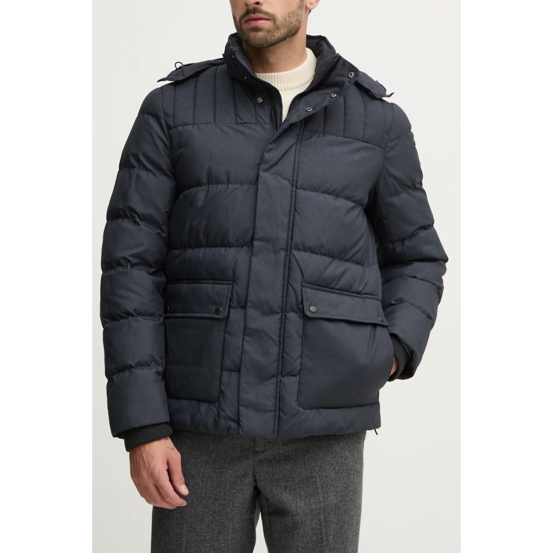 Abrigos Hombre de la marca GEOX  modelo M SANFORD HOOD Blue