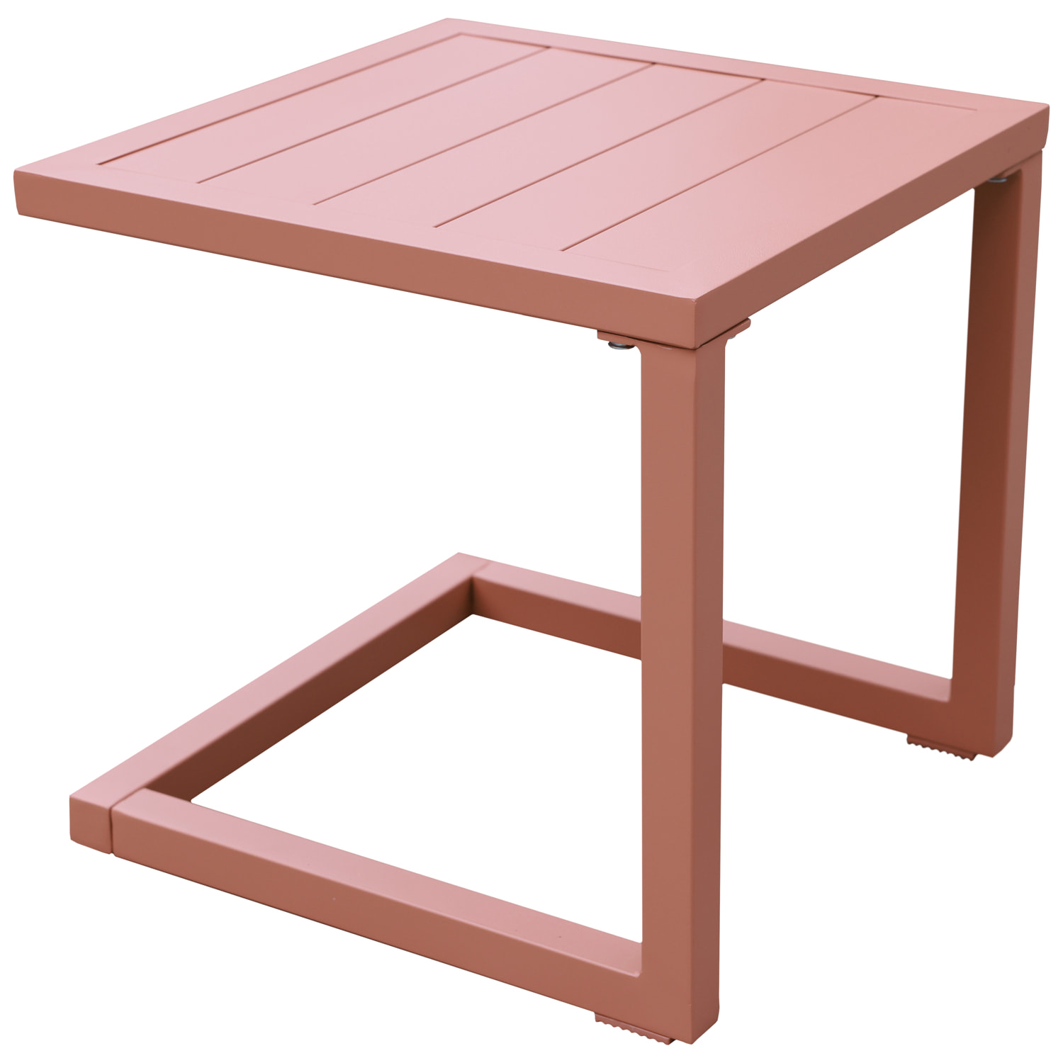 Set bain de soleil et table d'appoint BARBADOS en textilène terracotta - aluminium terracotta