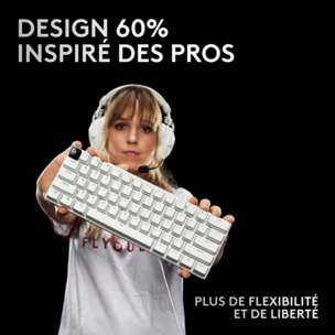 Clavier gamer sans fil LOGITECH G PRO X 60 LIGHTSPEED BLANC