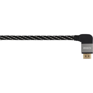 Câble HDMI AVINITY 2.0/18Gbps 0.75M Noir Fiche Coudée