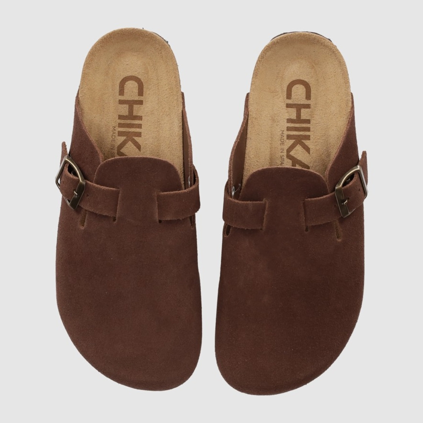 Sandalias de Serraje - Marron - Tacón: Bajo