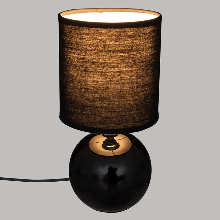 Lampe boule "Timeo" - noir - H25 cm