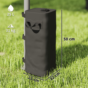 Lot de 4 sacs de lestage pliable tonnelle barnum PVC haute densité noir