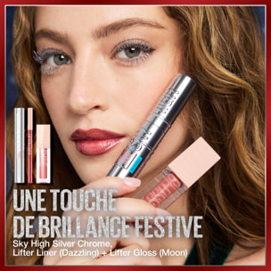 Maybelline New York Mascara Waterproof Cil Sensational Sky High Silver Chrome effet chromé argenté volume et longueur illimitée,