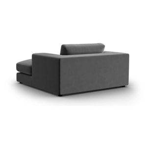 Méridienne "Tendance" en velours gris