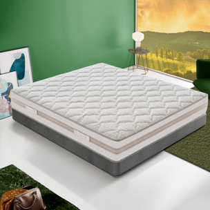 Materasso 100x190 800 molle insacchettate e Memory Foam - Alto 25 cm - Sfoderabile - 9 Zone di Comfort