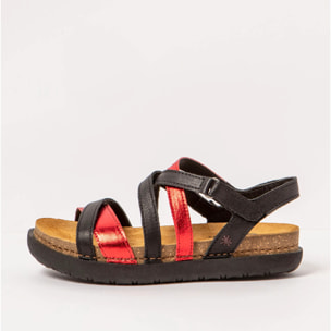 Sandalias 1714 NAPPA BLACK-RED /RHODES color Black-red