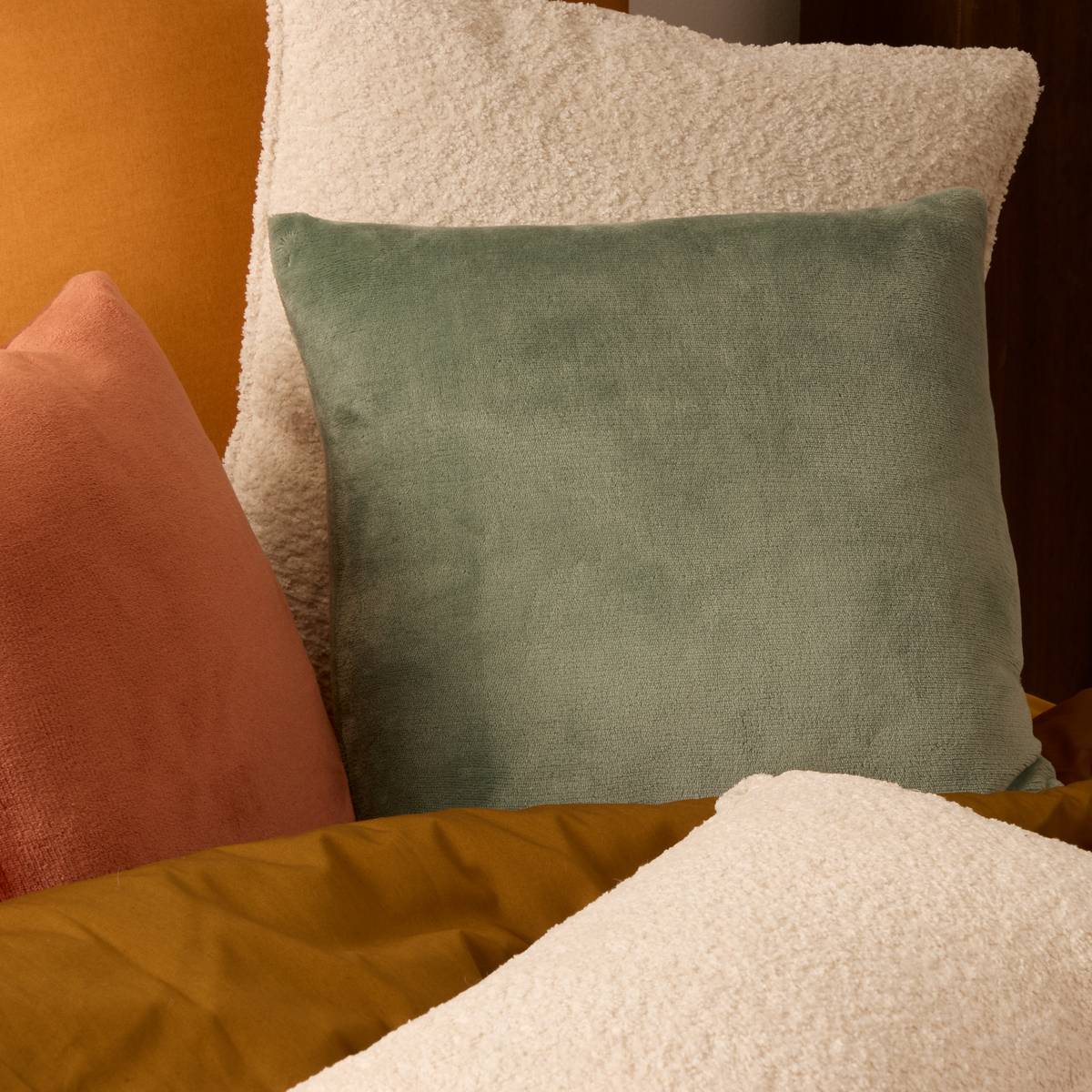 Coussin Ollis vert céladon 38x38cm