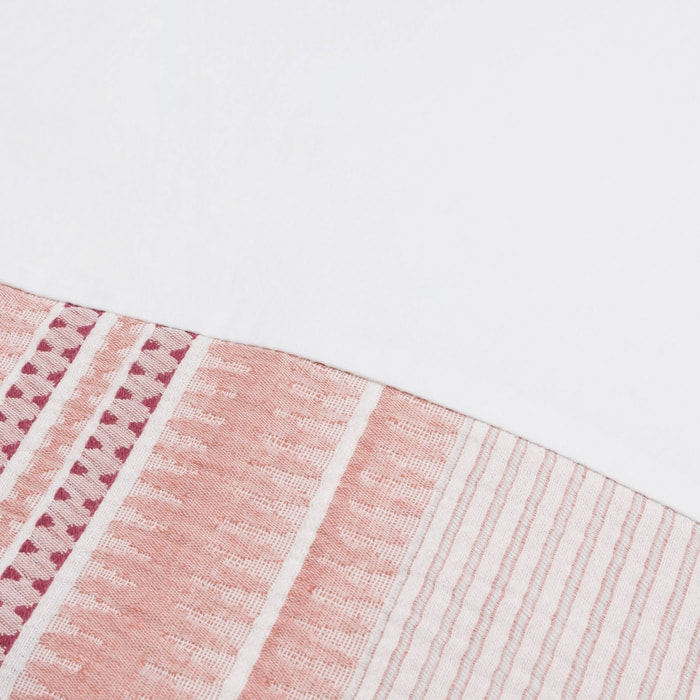 Funda almohada algodón rayas Kimle color rojo