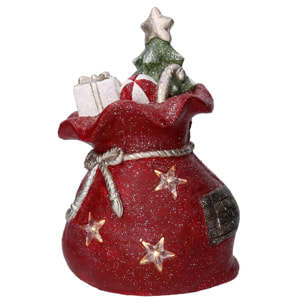 Pacco regalo in resina led rosso cm27x22h40