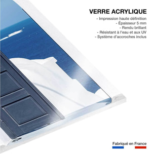 Tableau porte bleue oia Tableau plexiglas