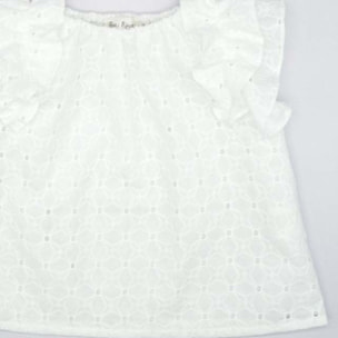 BLUSA CON VOLANTES BLANCO