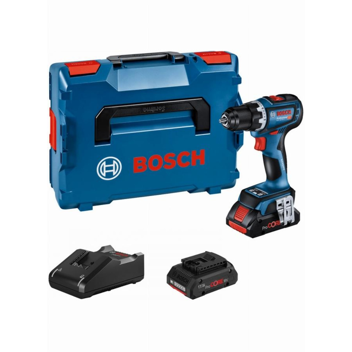 Perceuse visseuse GSR 18V-90 C BOSCH - 2 batt.4.0Ah Procore + GAL 18V-40 + Coffret L-Boxx - 06019K6004