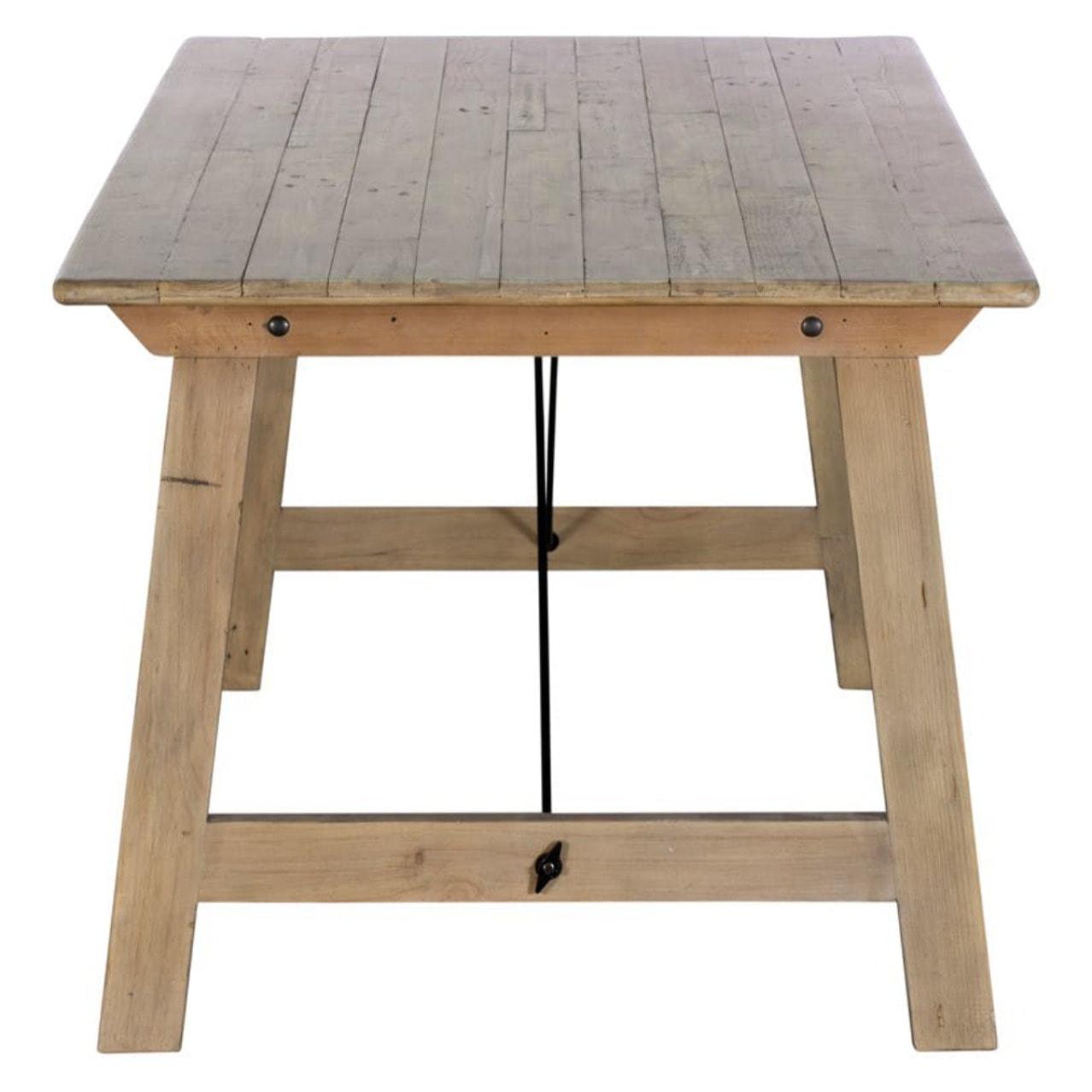 Table à manger campagne 200 cm pieds tréteaux SALERNE