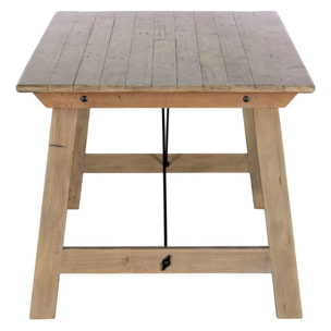 Table à manger campagne 200 cm pieds tréteaux SALERNE