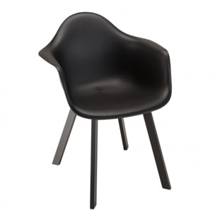 MALO - Lot de 6 fauteuils noirs dossier arrondi