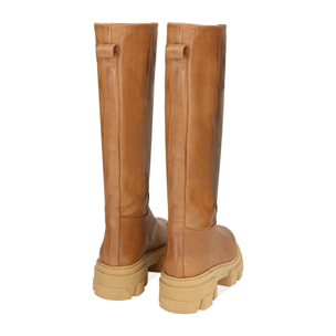 Botas gruesas de piel de becerro, tacón de 4 cm