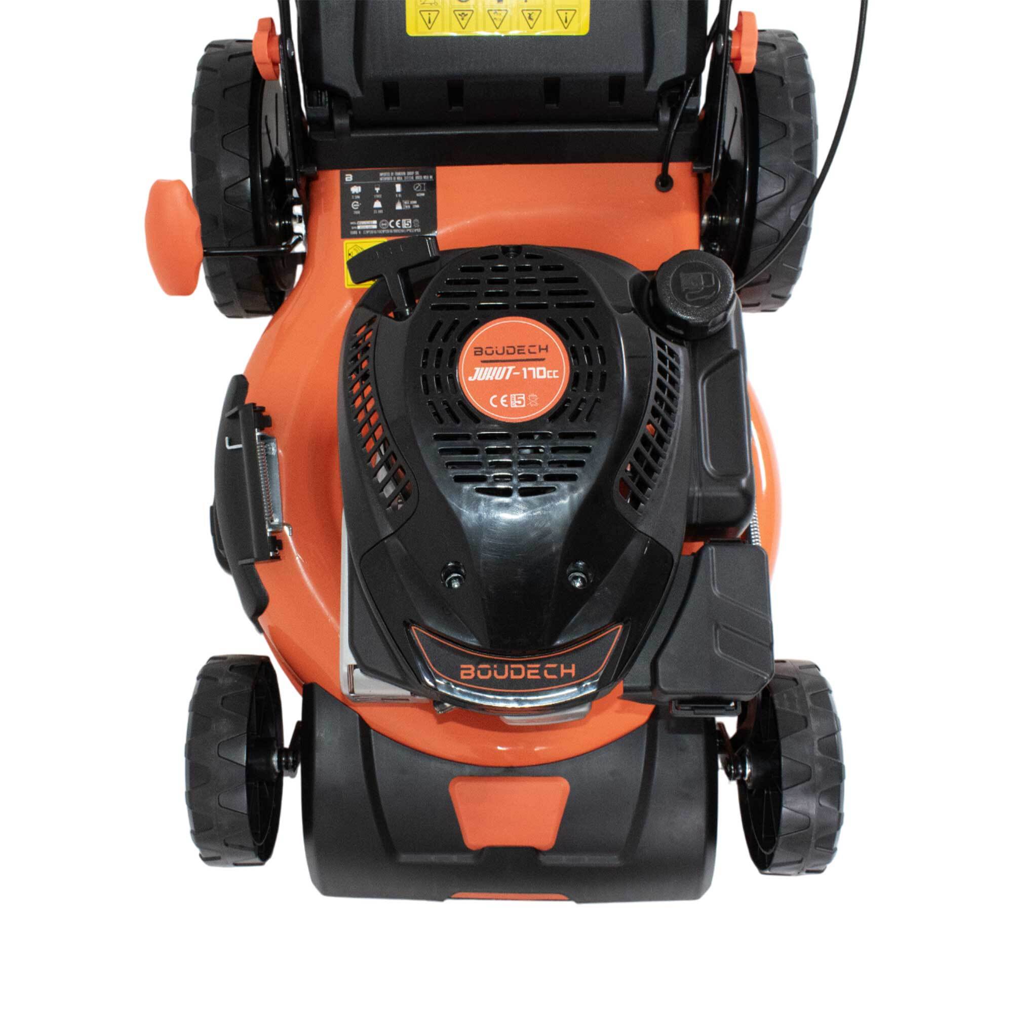 Jukut 170 - Tosaerba a Trazione Motore 4 Tempi a Scoppio Benzina 170cc 3.5HP Taglio 30-80 mm con Funzione Pacciamatura Nero