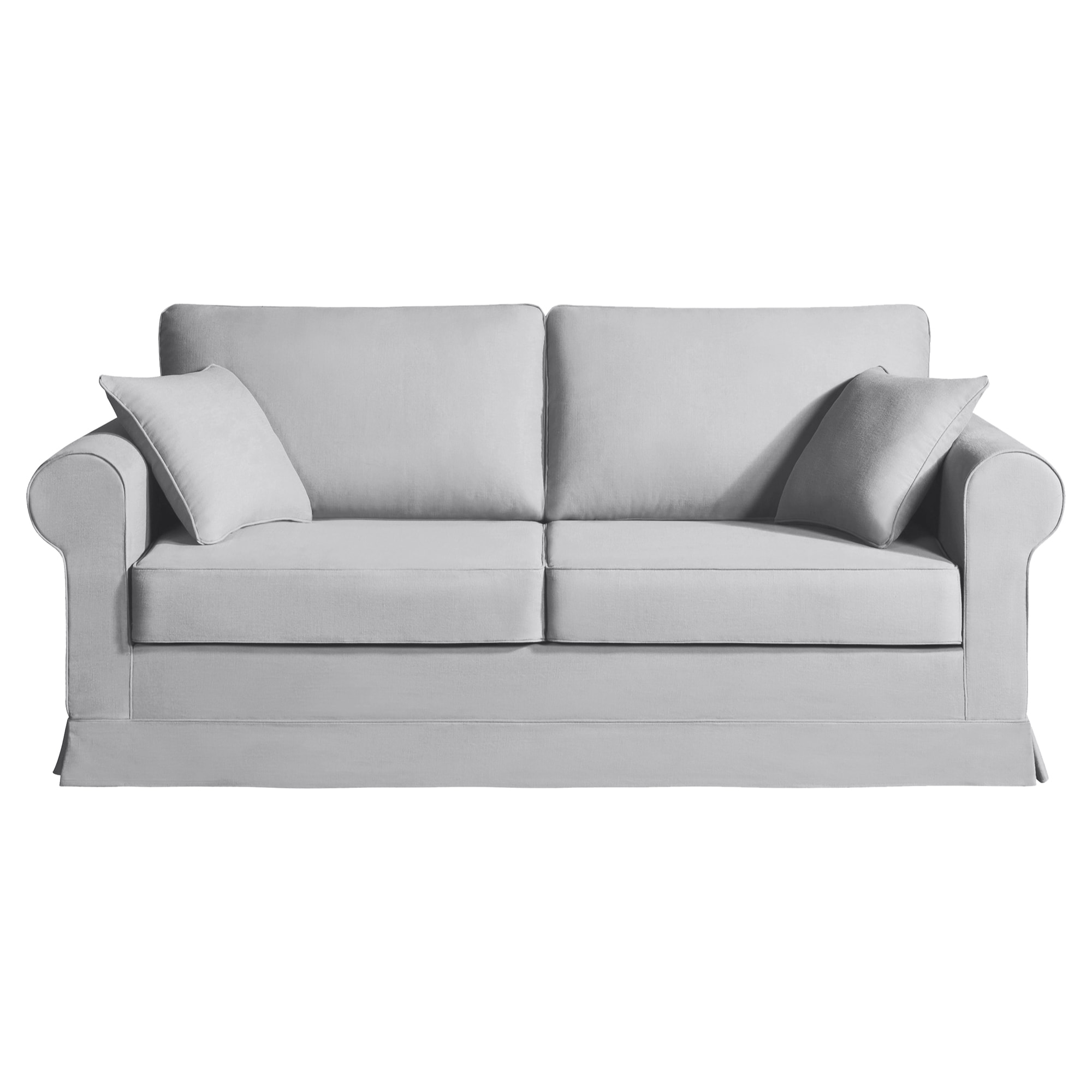 Canapé 3 pl COLME 190 cm fixe tissu Tradition Gris Clair - 100% déhoussable - Fabriqué en France