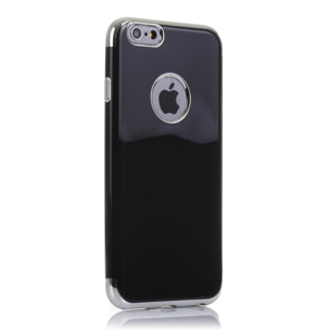 CARCASA EN NEGRO BRILLANTE CON BORDES METALIZADOS PARA IPHONE 6/6S PLUS