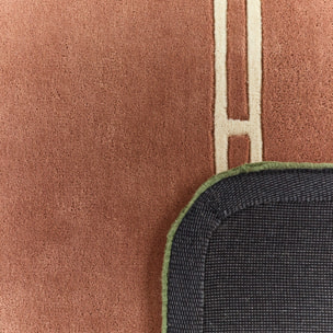 PANTONE - Tapis en laine fait main CEDRE BLANC à motif géométrique vert