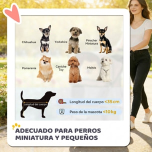 Carrito para Perros Plegable, Cochecito para Perros Pequeños con Cesta de Almacenaje, Ventanas de Malla, Portavasos y Ruedas, Carga 10 kg, 77x44x102 cm, Café