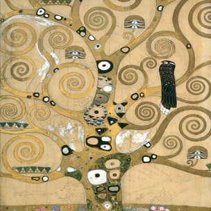 Affiche Tree of Life. Detail par Gustav Klimt Affiche + cadre en bois - Noir