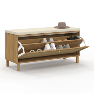 Banc à chaussures Erin 6 paires en cannage