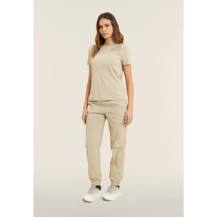 T-shirt in Jersey con Ricami Floreali