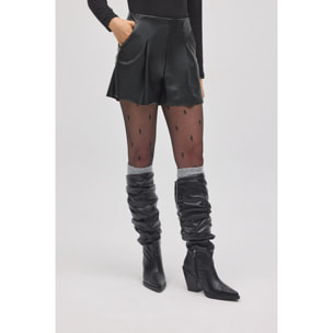 Pantaloncini neri in similpelle