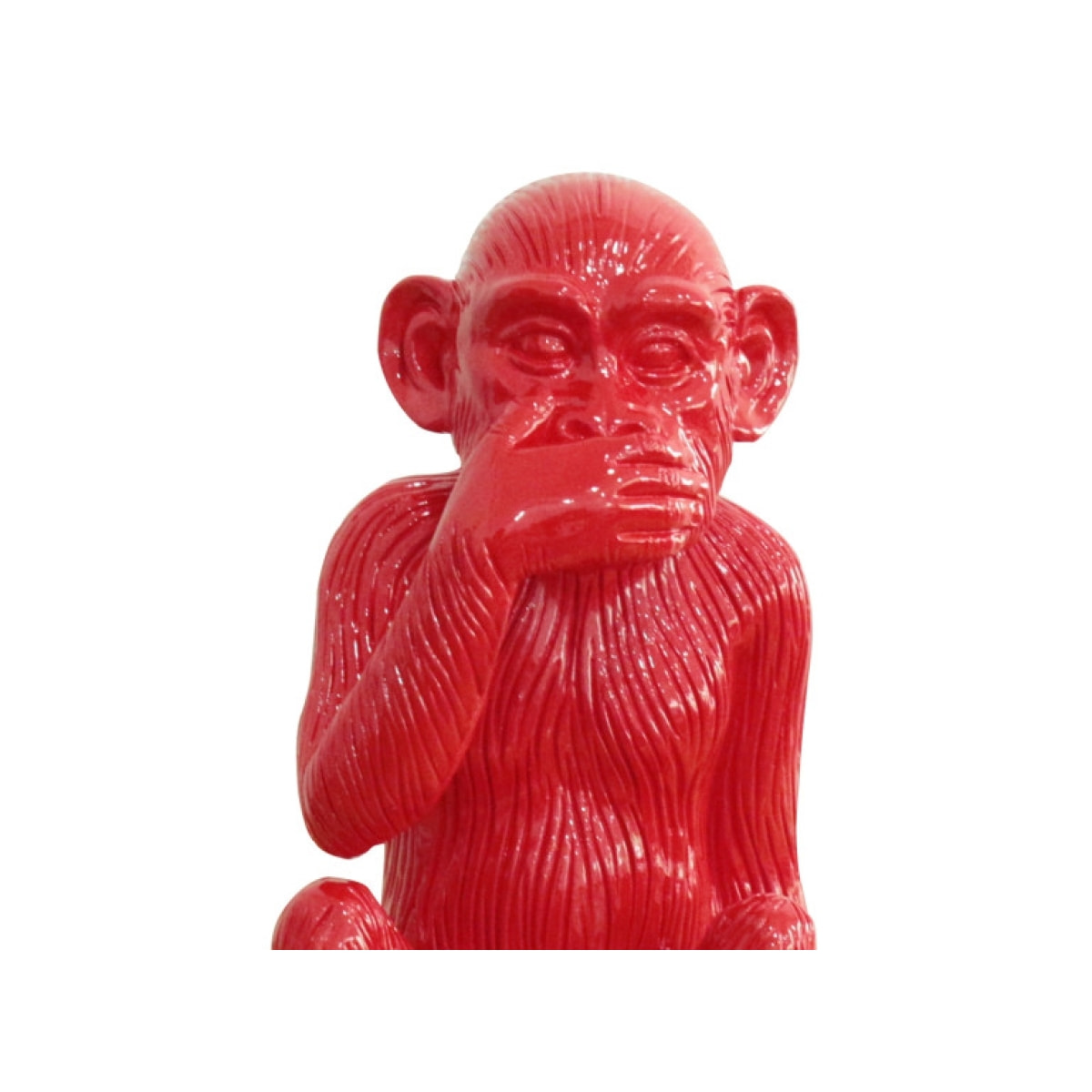 Statue singe en résine rouge peinte à la main H39cm - IWAZARU