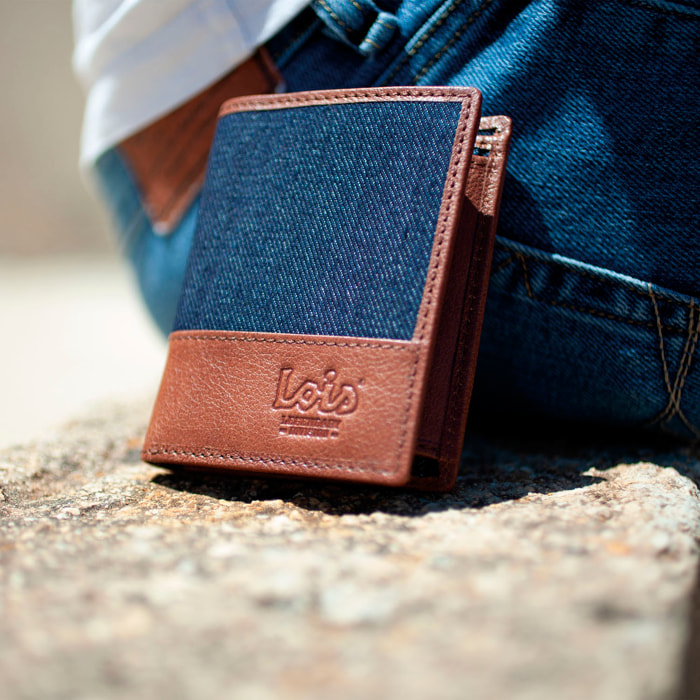 Cartera Hombre Piel Lois Rogers Azul