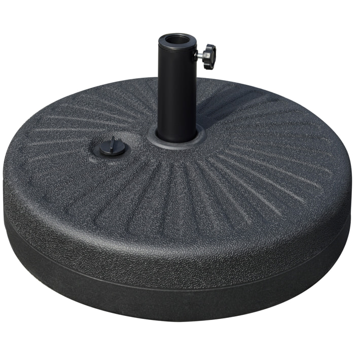 Outsunny Base de Sombrilla Rellenable de Agua 22 kg para Postes 38/48mm Ø51x28cm