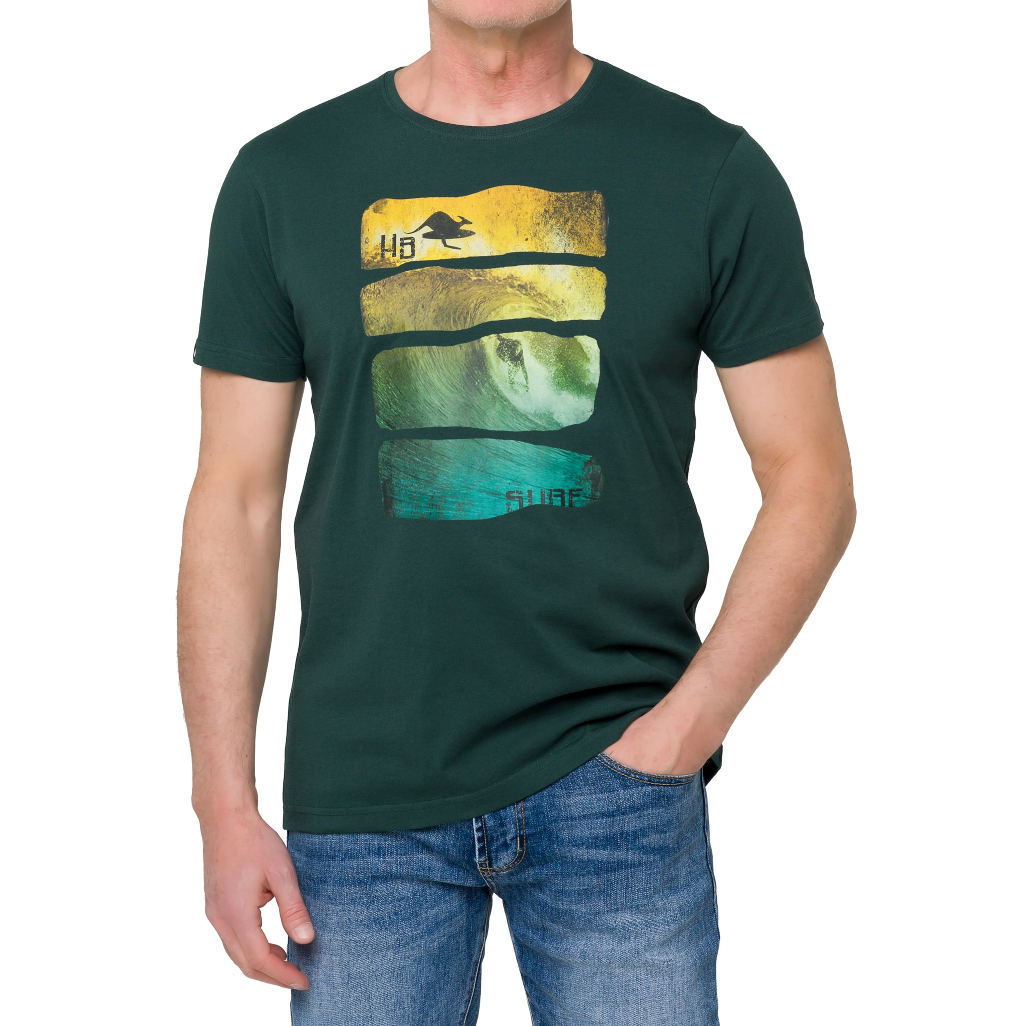 T-shirt WAVES 100% cotone verde
