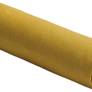 Drap housse - bonnet:40cm 100% lin lavé jaune or